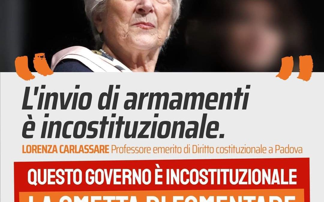 L’invio delle armi è anti-costituzionale